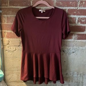 Maroon peplum top